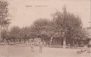 Adana MTA station. The station is small building and not very visible behind the trees. Col JP Charrey.